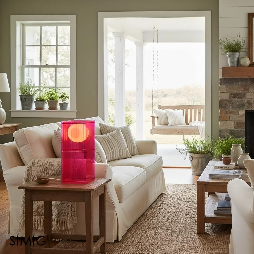 Geometric Layering Cuboid Lamp – Modern Acrylic Sunset Ambient Table Lamp S372