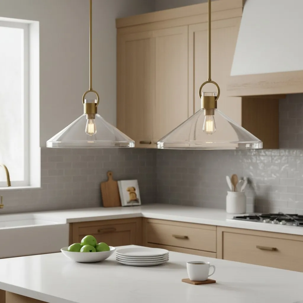 Orvessa Cone Shape Pendant Light – Contemporary Style Fixture for Kitchen or Lounge T1182