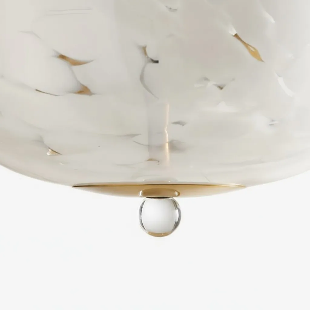 Clea Rounded Glass Flush Mount - Dotted Shade for Bedroom and Hallway Lighting T711