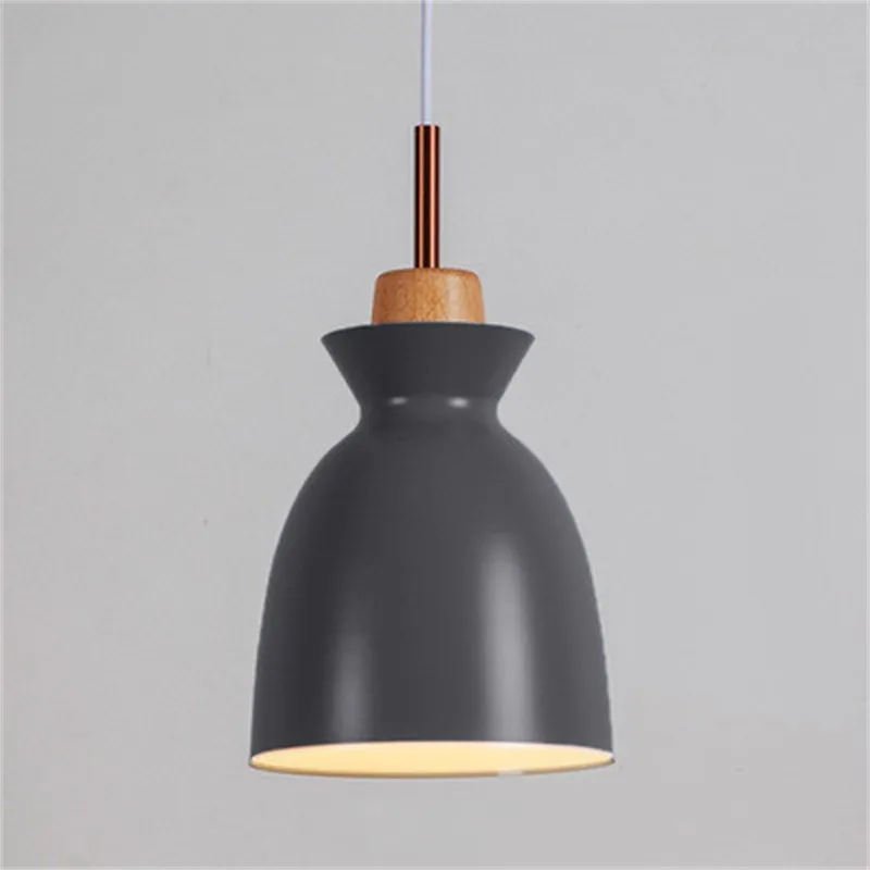 MULTI Scandinavian Metal Wood Macaroon Pendant Light for Bedroom S32