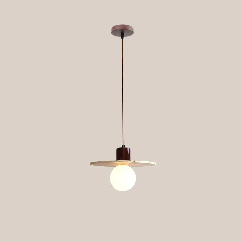 Natural Stone Wood Pendant Light - Minimalist Japanese Dining Lamp M08