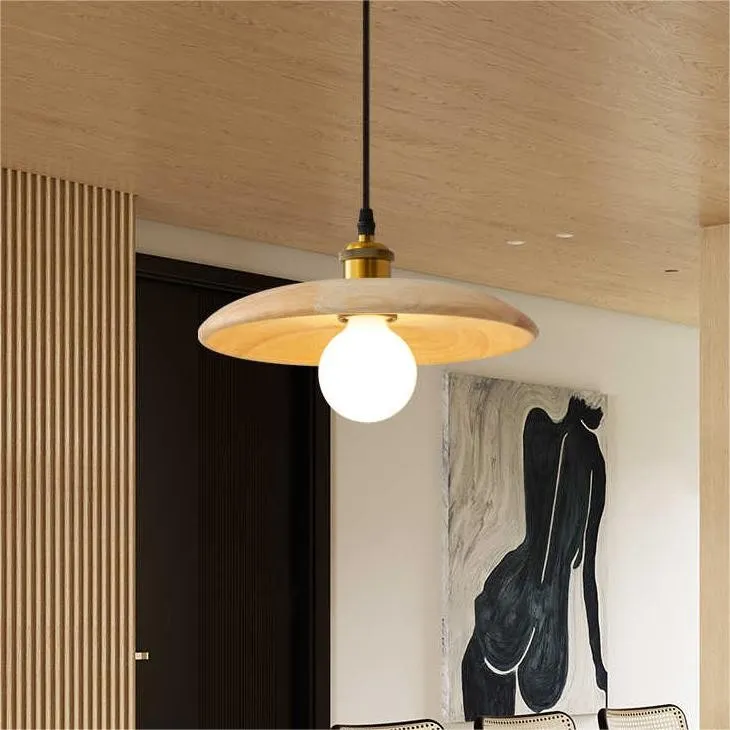 Japanese Wabi-Sabi Wooden Pendant Light S06