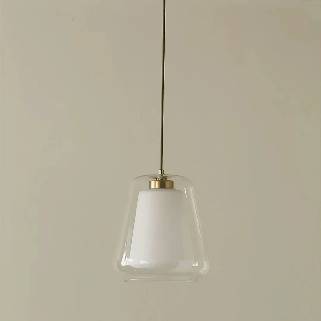 Modern Gold Pendant Light with Clear Glass Shade S221