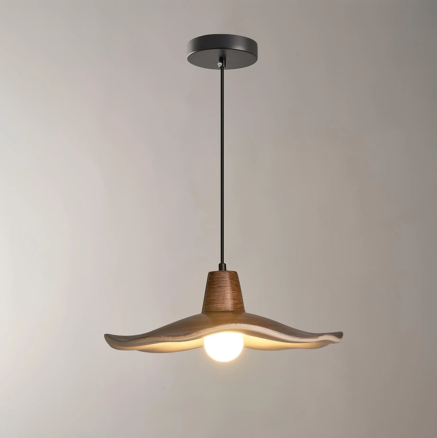 Black Imitation Walnut Wood Grain Kitchen Pendant Lamp M492