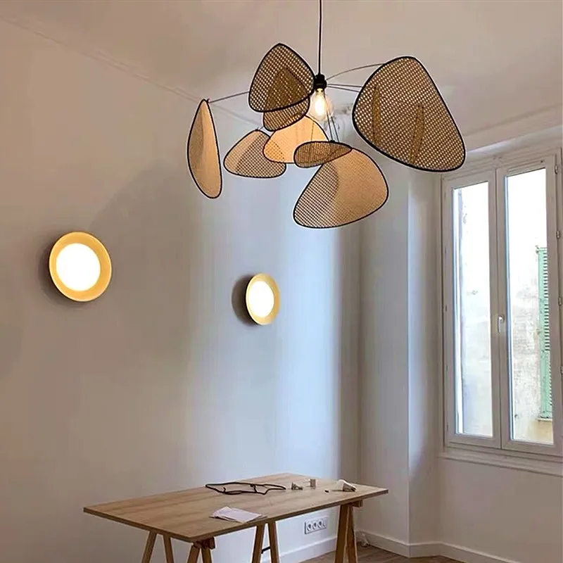 Screen Cannage Pendant Light - Woven Rattan Design for Living Room