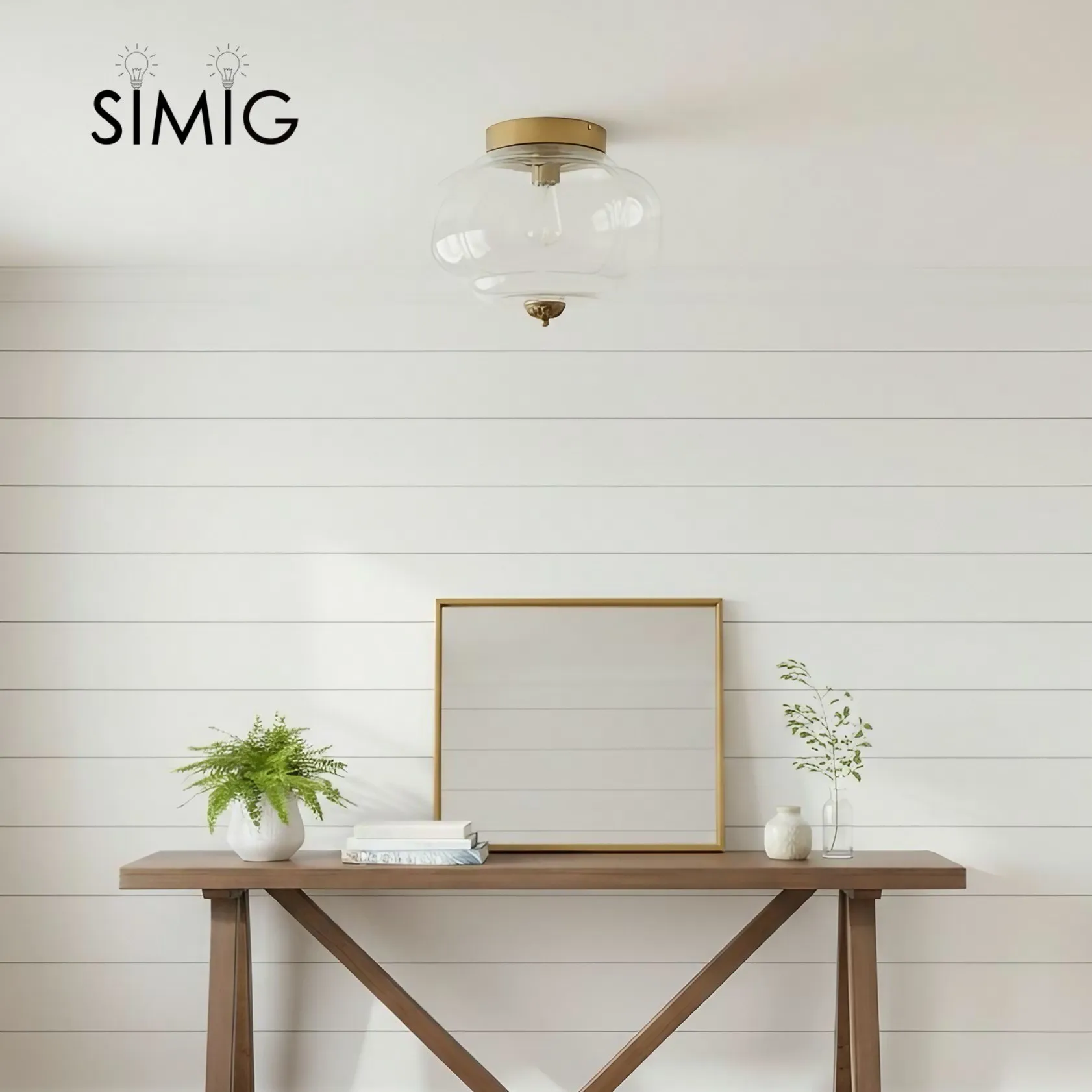 Eloise Ceiling Light - Elegant Retro Brass Ceiling Light for Living Room G55