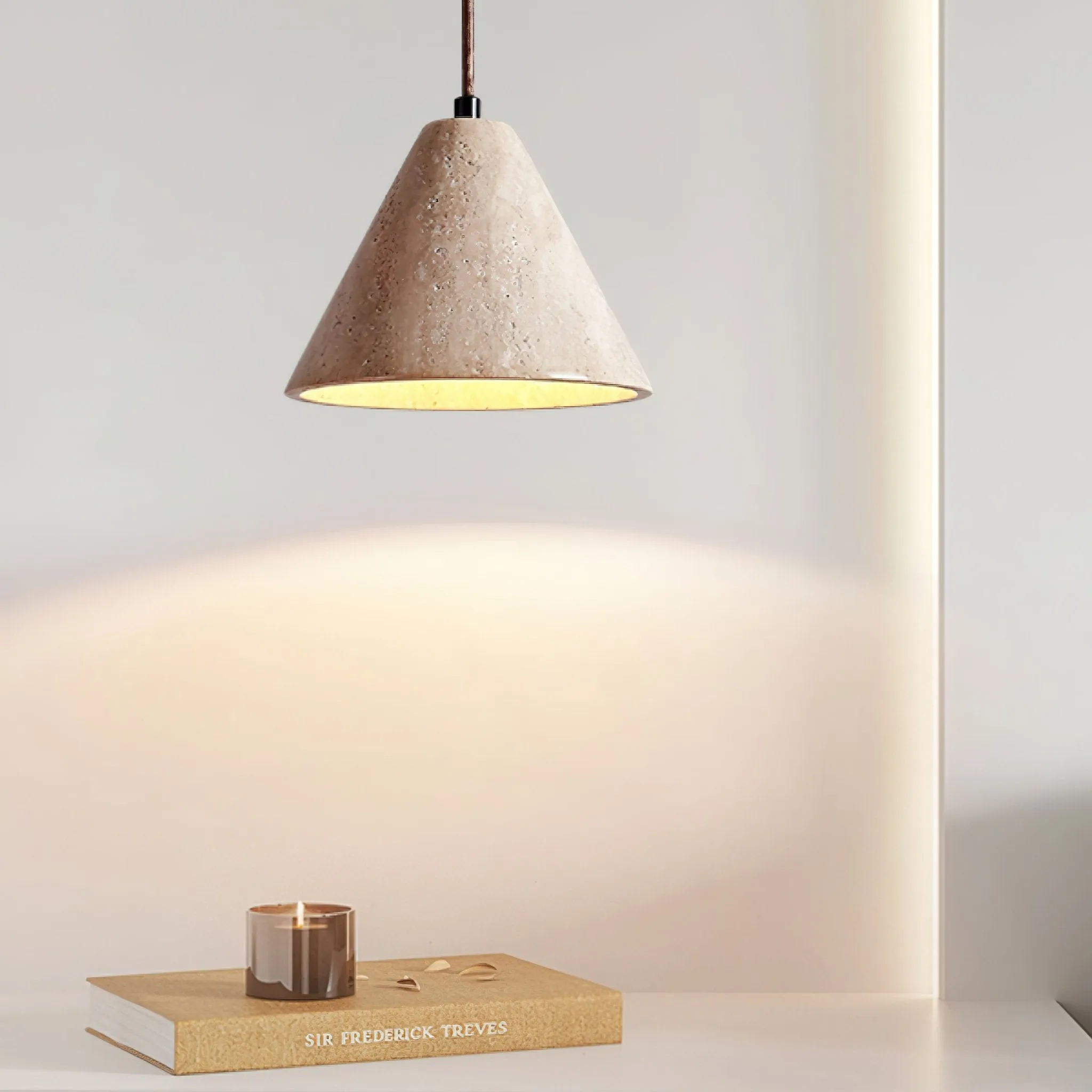 Wabi-Sabi Style Creative Travertine Pendant Light M502