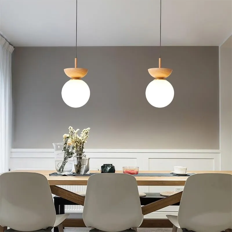 Nordic Semi Wooden Pendant Light S63