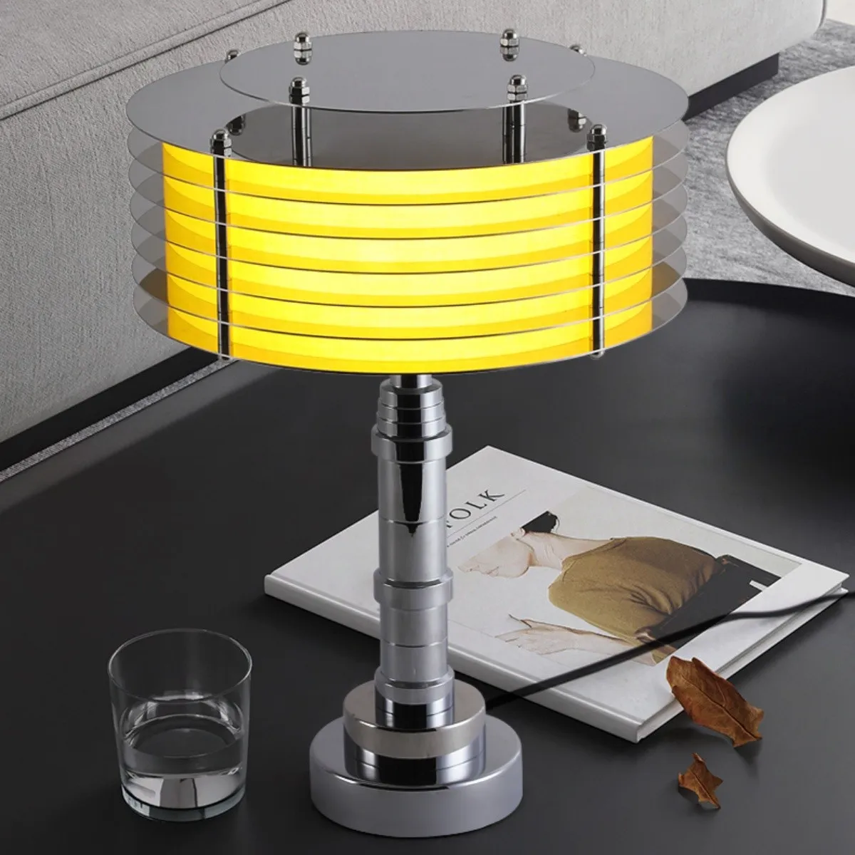 Modern Layered Lamps in Stainless Steel – Table & Floor Options S257
