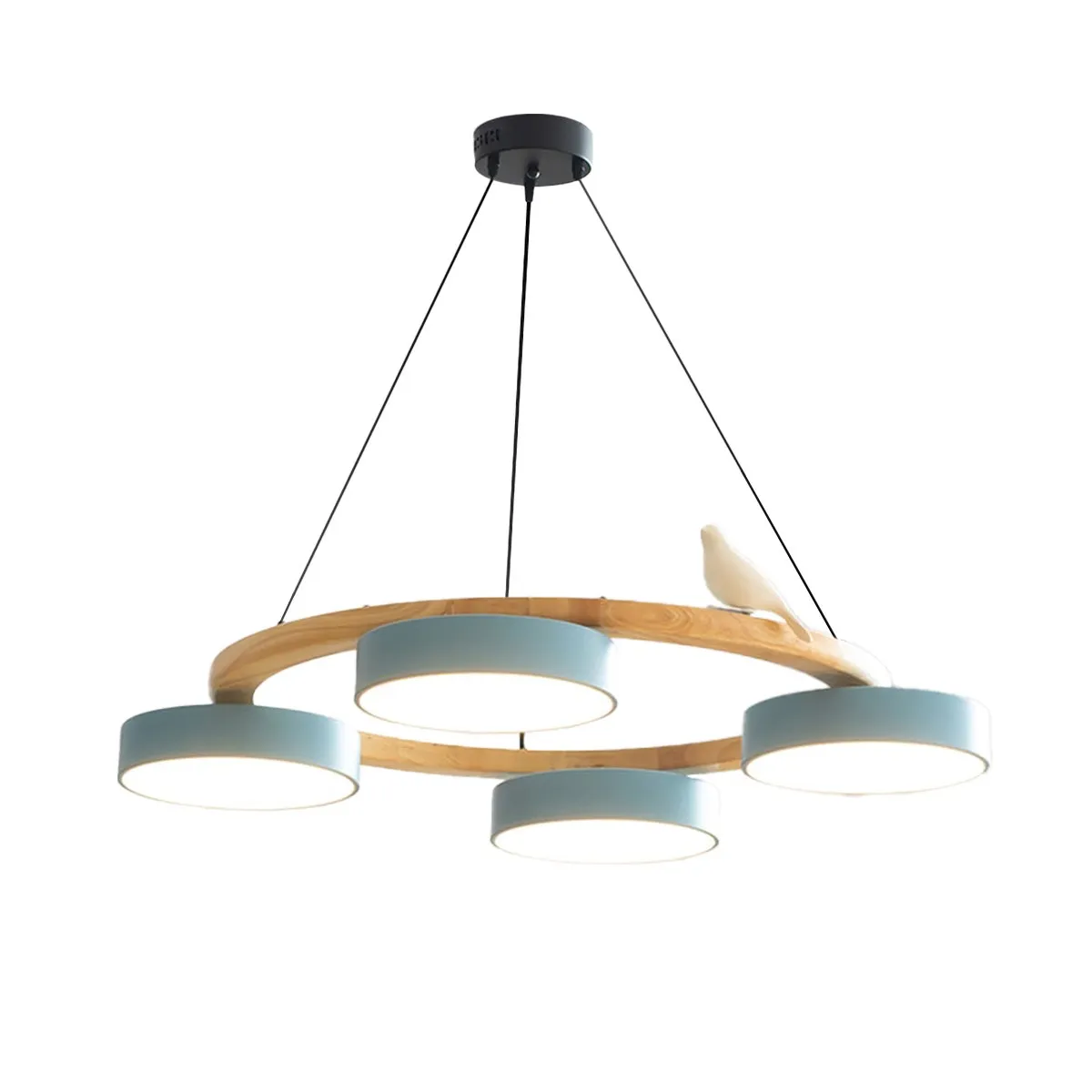 Nordic Wooden Bird Creative Round Chandelier S206