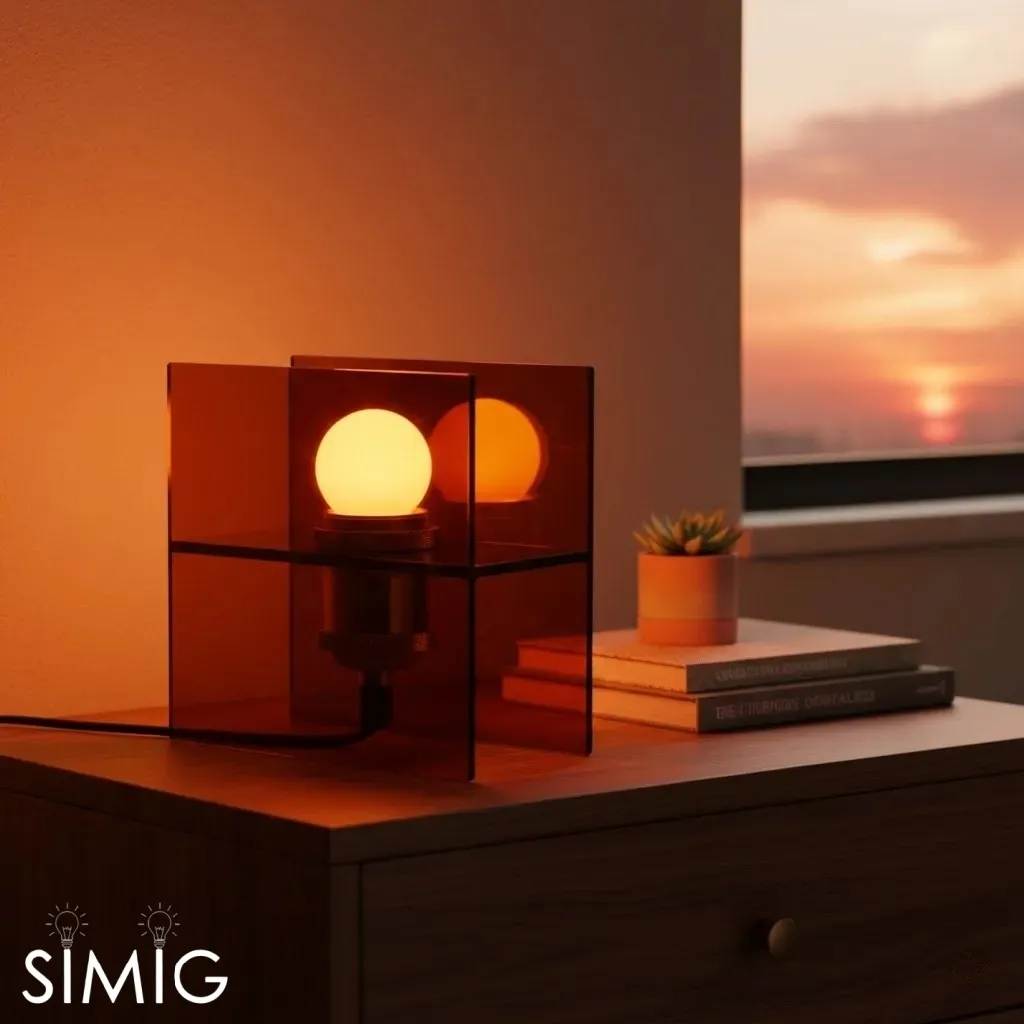 Afterglow Sunset Ocean Horizon Table Lamp - Modern Acrylic for Bedroom and Living Room S258