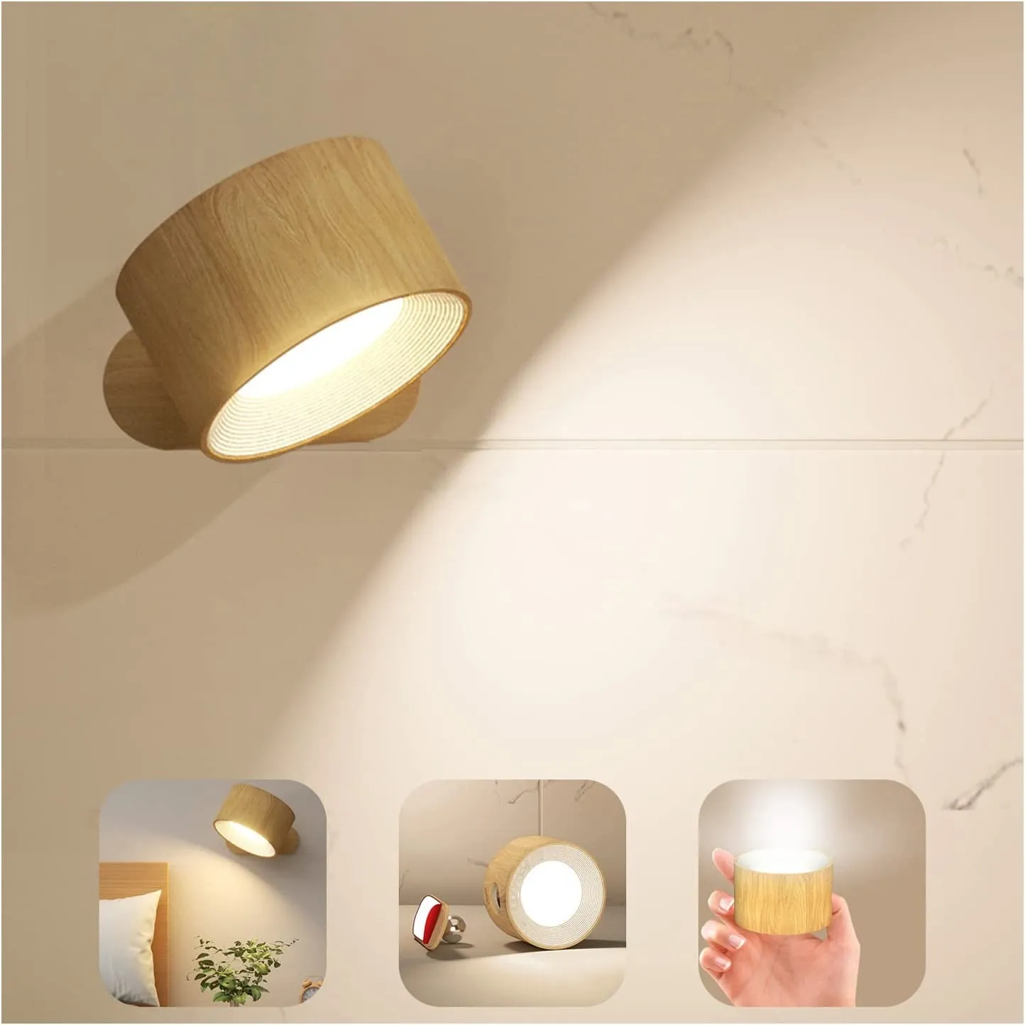 Wireless Rotatable LED Bedside Reading Wall Lamp S58