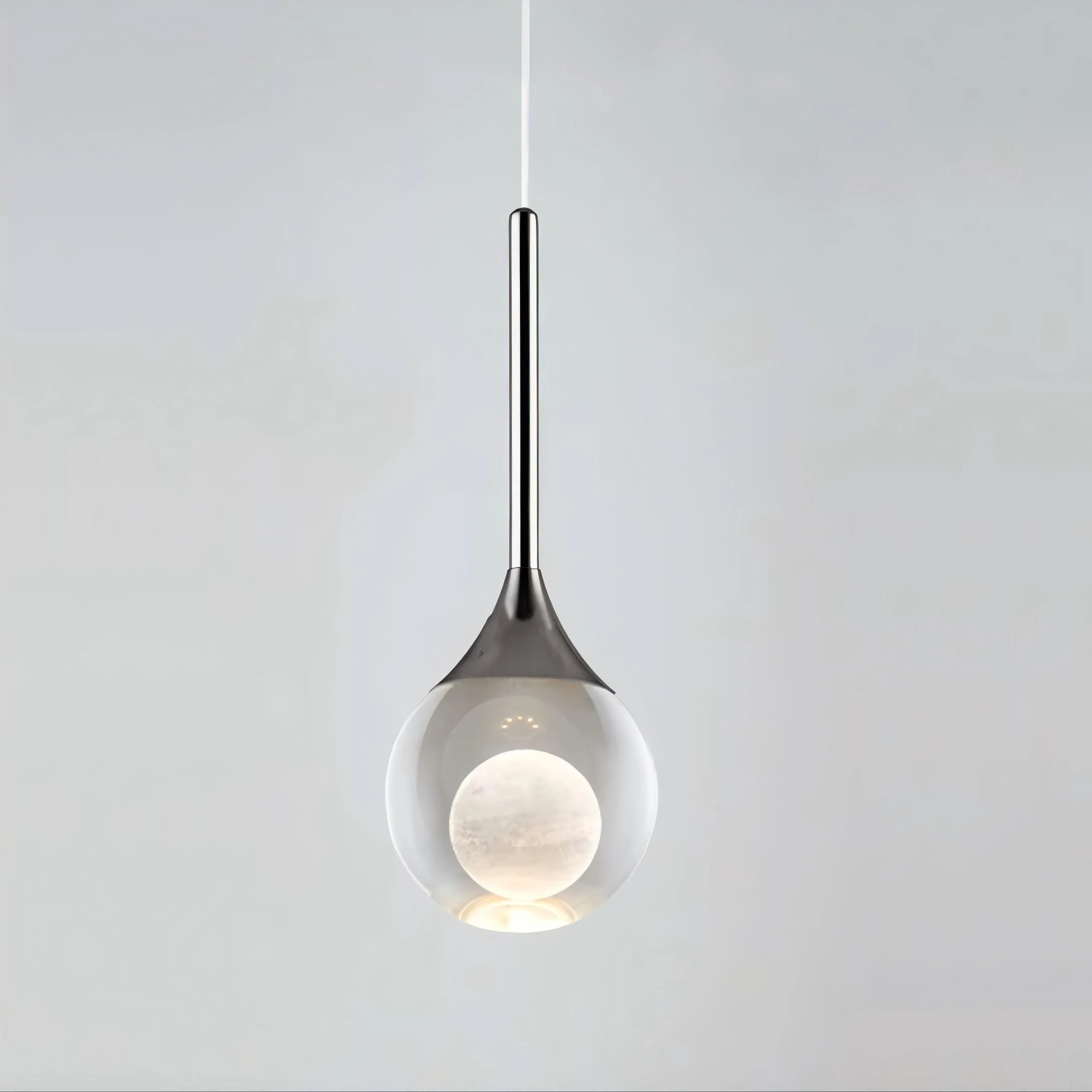 Moon Clear Glass Ball Pendant Light S205