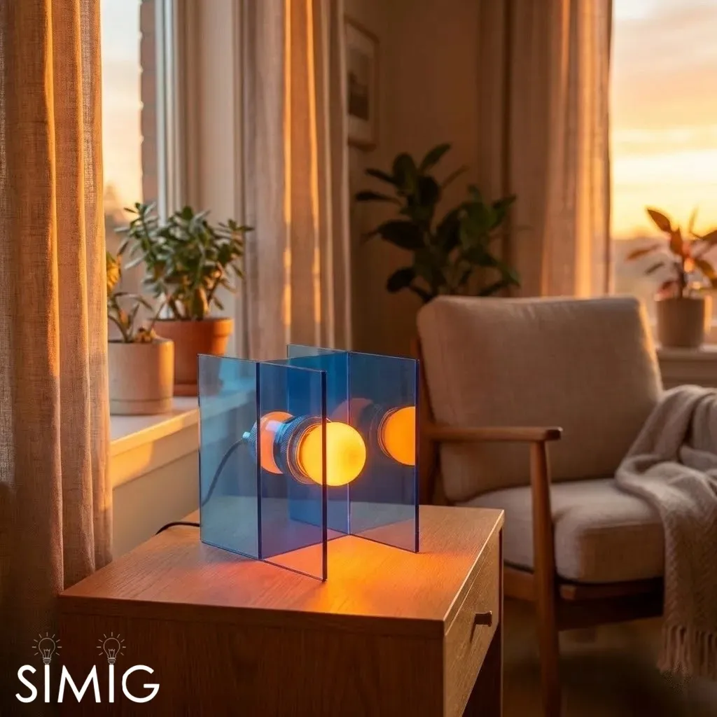Afterglow Sunset Ocean Horizon Table Lamp - Modern Acrylic for Bedroom and Living Room S258