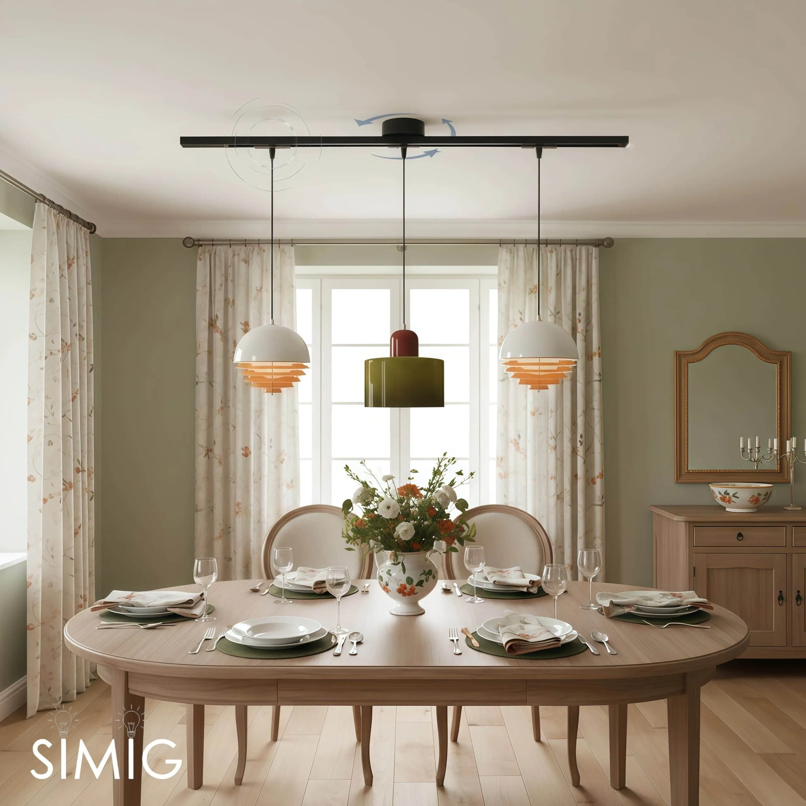 Axitra Rotatable Pendant Light Ceiling Rail – Sleek Adjustable Track for Pendant Lights Contemporary N21