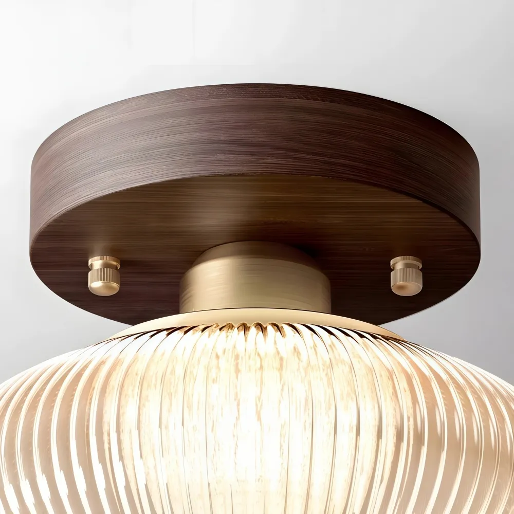 Soliro Soft Rounded Glass Dome Ceiling Light - Contemporary Flush Mount for Hallway and Bedroom T1088