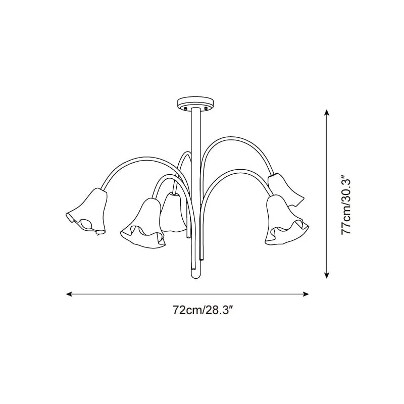 Bellina Lily Glass Flower Chandelier - Romantic Lighting for Interior T280