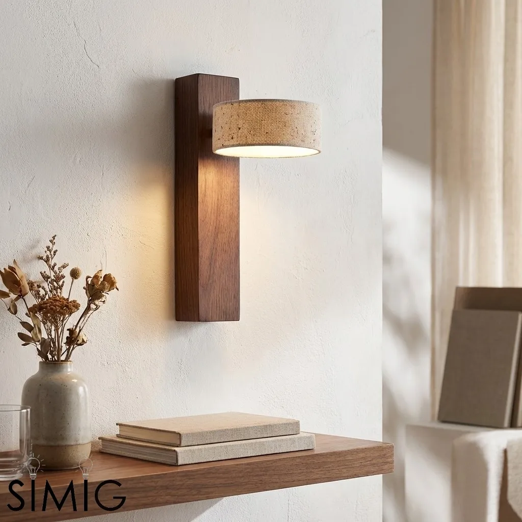 Travertine Cylinder Shade Lamp - Vintage Wall Sconce for Hallway M13