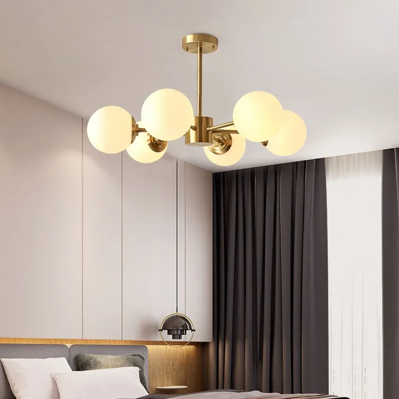 Opal Glass Ball Chandelier