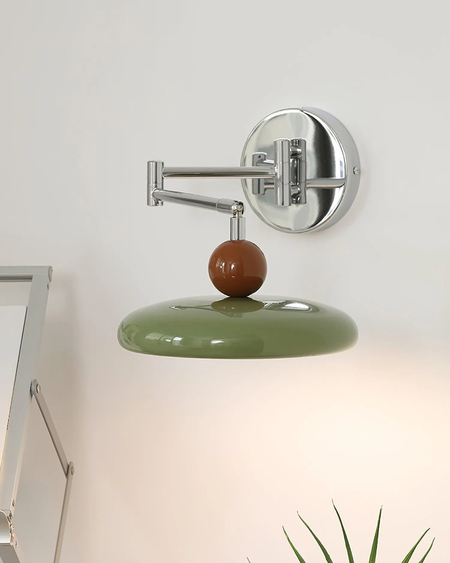 Cream Style Adjustable Swing Arm Disc Reading Wall Lamp M141
