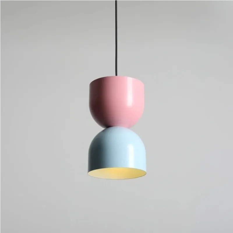 Pastel Dual‑Tone Pendant Light With Layered Metal Shade S228
