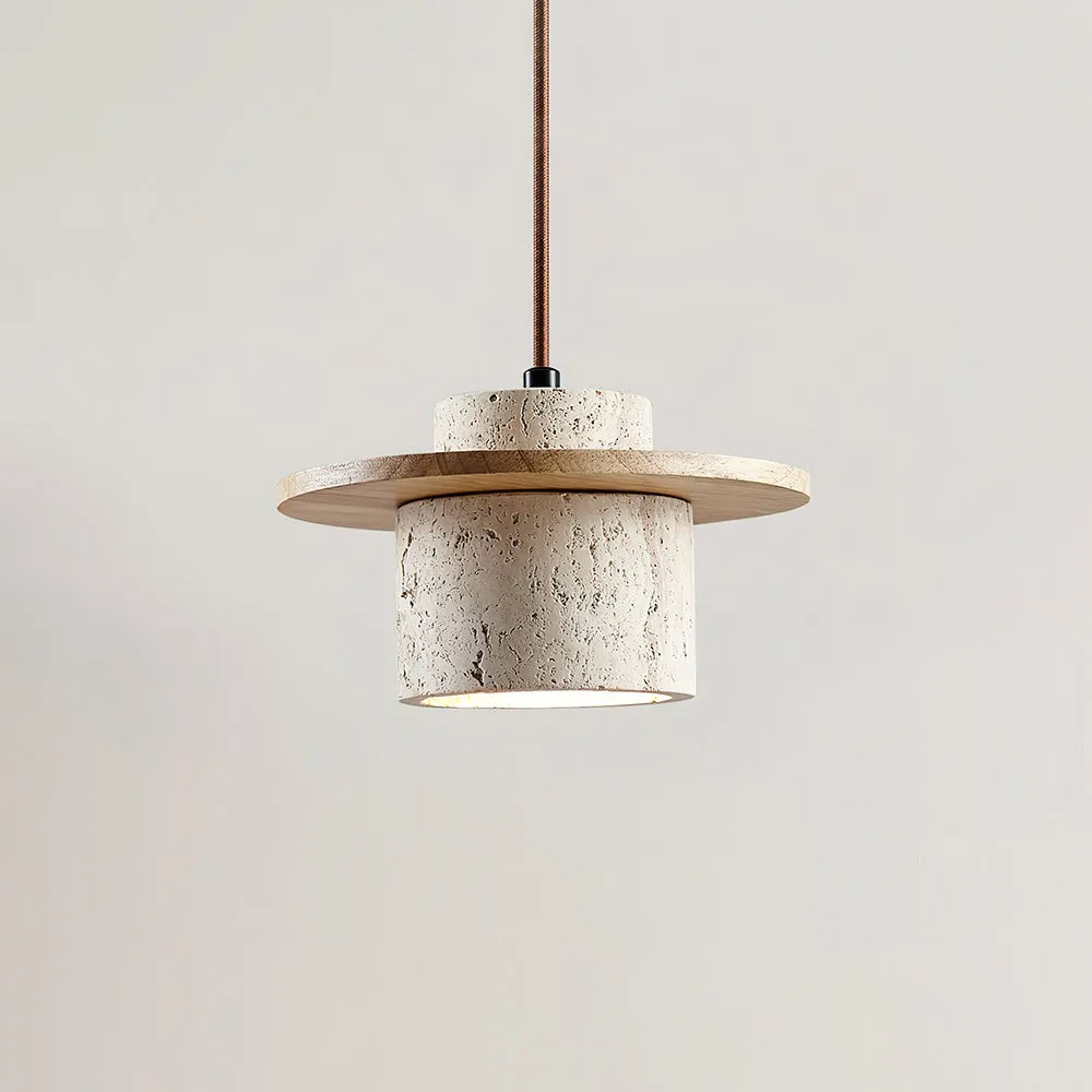 Elegant Textured Cylindra Stone Pendant Lamp G11