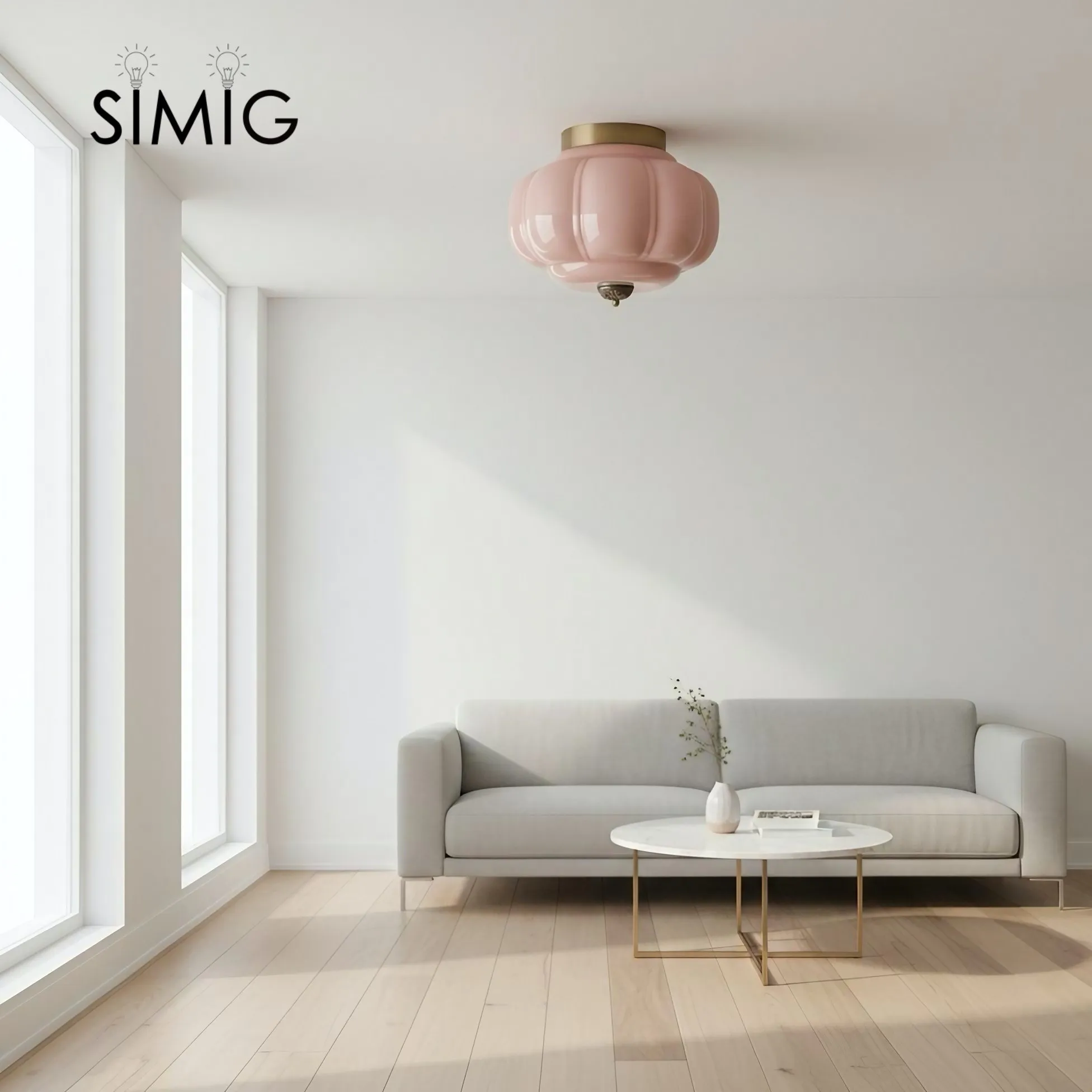 Eloise Ceiling Light - Elegant Retro Brass Ceiling Light for Living Room G55