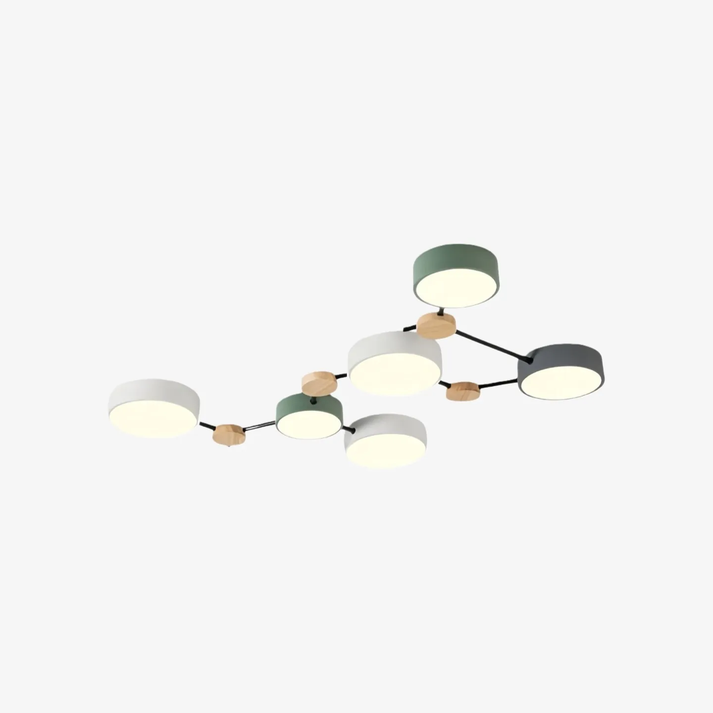 Modern LED Ceiling Lamp - Stylish Wood Disc with Branch Design for Bedroom S379