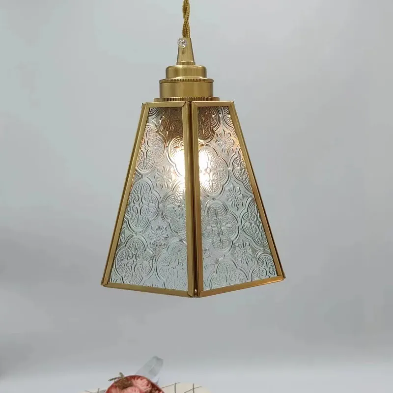 Japanese Vintage Begonia Glass Pendant Light