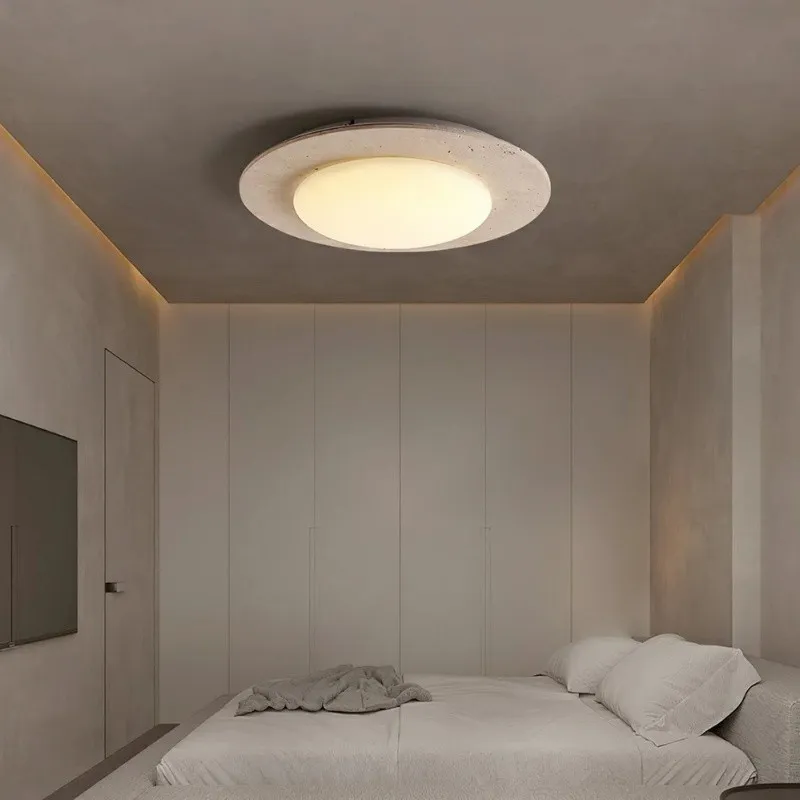 Integrated LED Travertine Ceiling Light – Simple Sky Dome Design S301