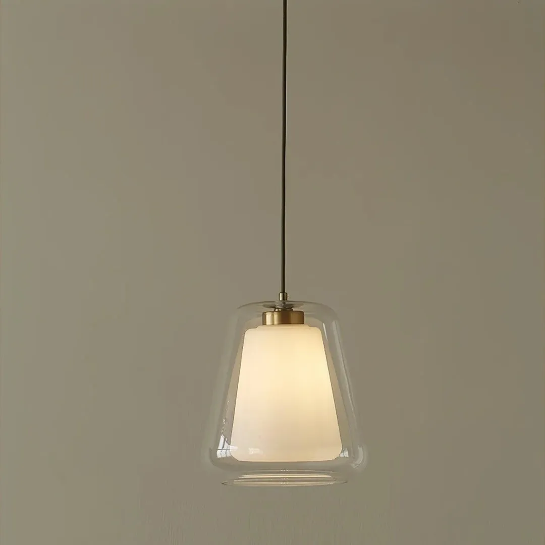 Modern Gold Pendant Light with Clear Glass Shade S221