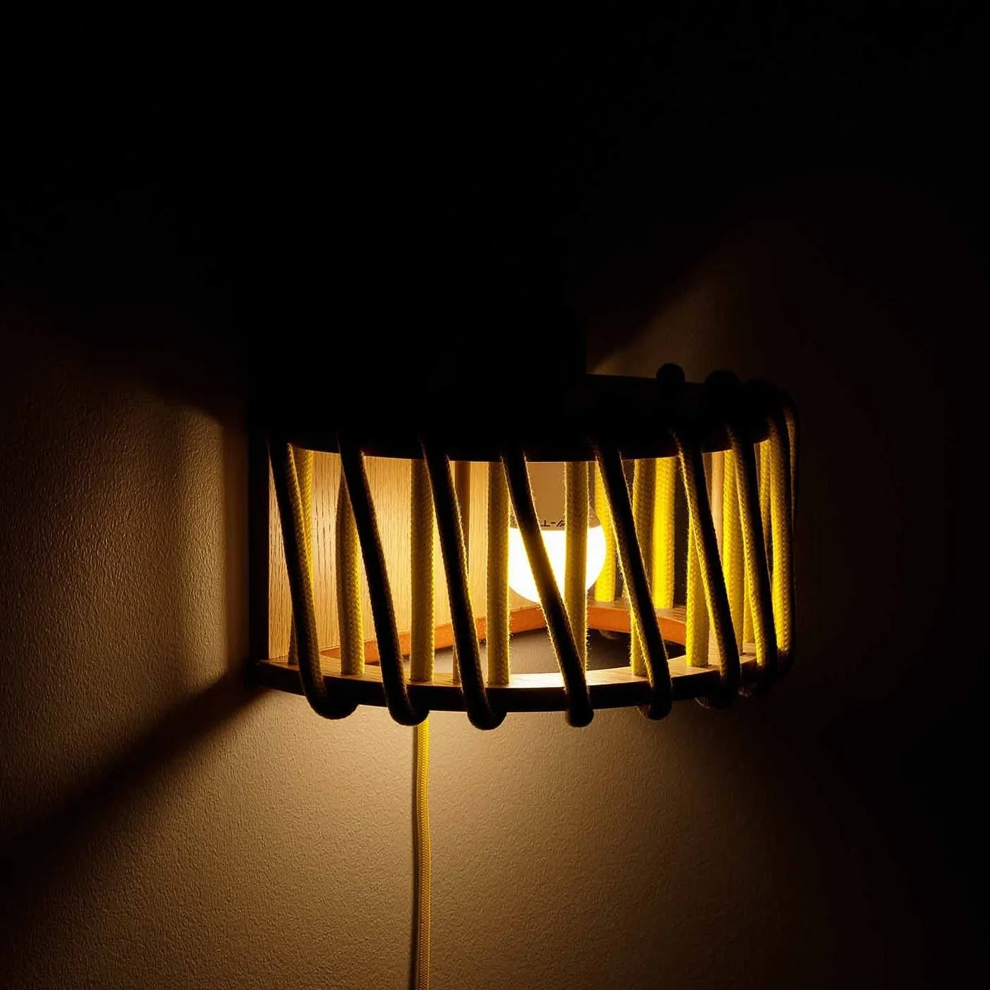 Macaron Rope-wrapped Wooden Wall Lamp S190