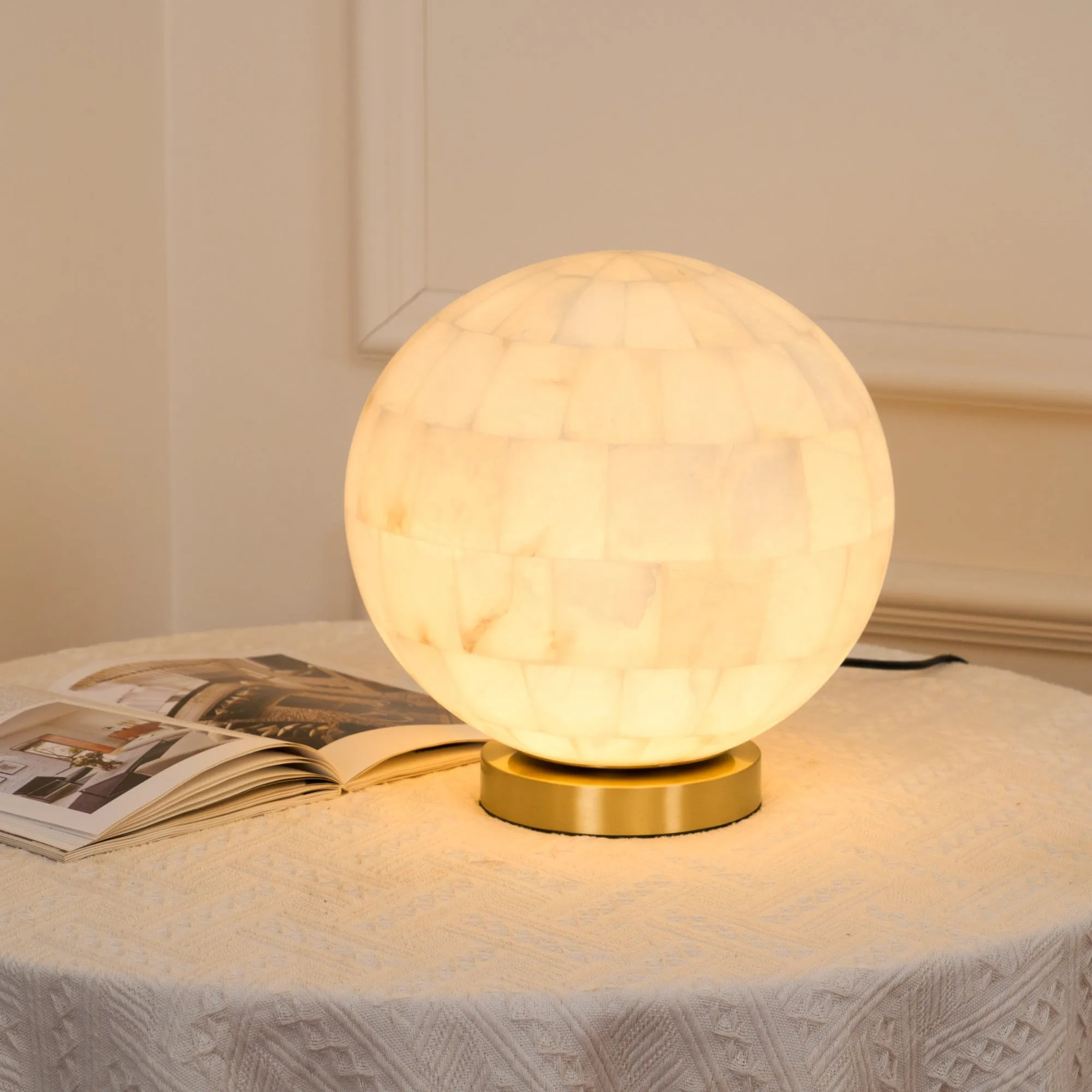 Alabaster Ball Table Lamp T1657
