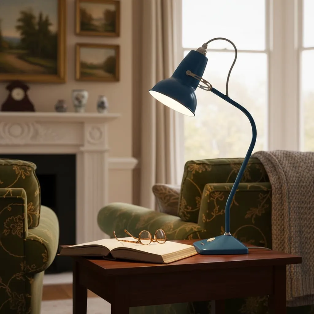 Modryx Pyramid Base Mini Table Lamp - Vintage Metal for Office T574