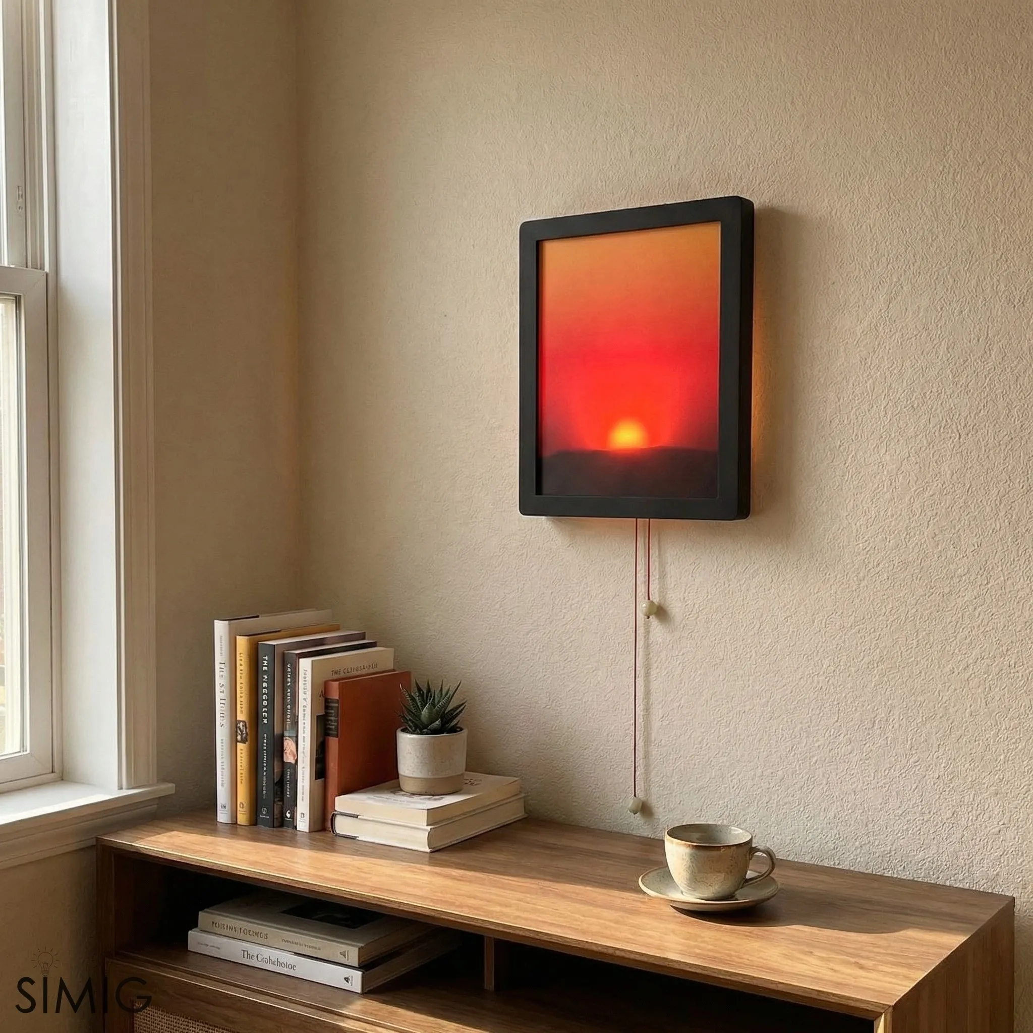 Afterglow Sunset Pull Cord Wall Lamp - Ambient Light for Bedroom Decor S253