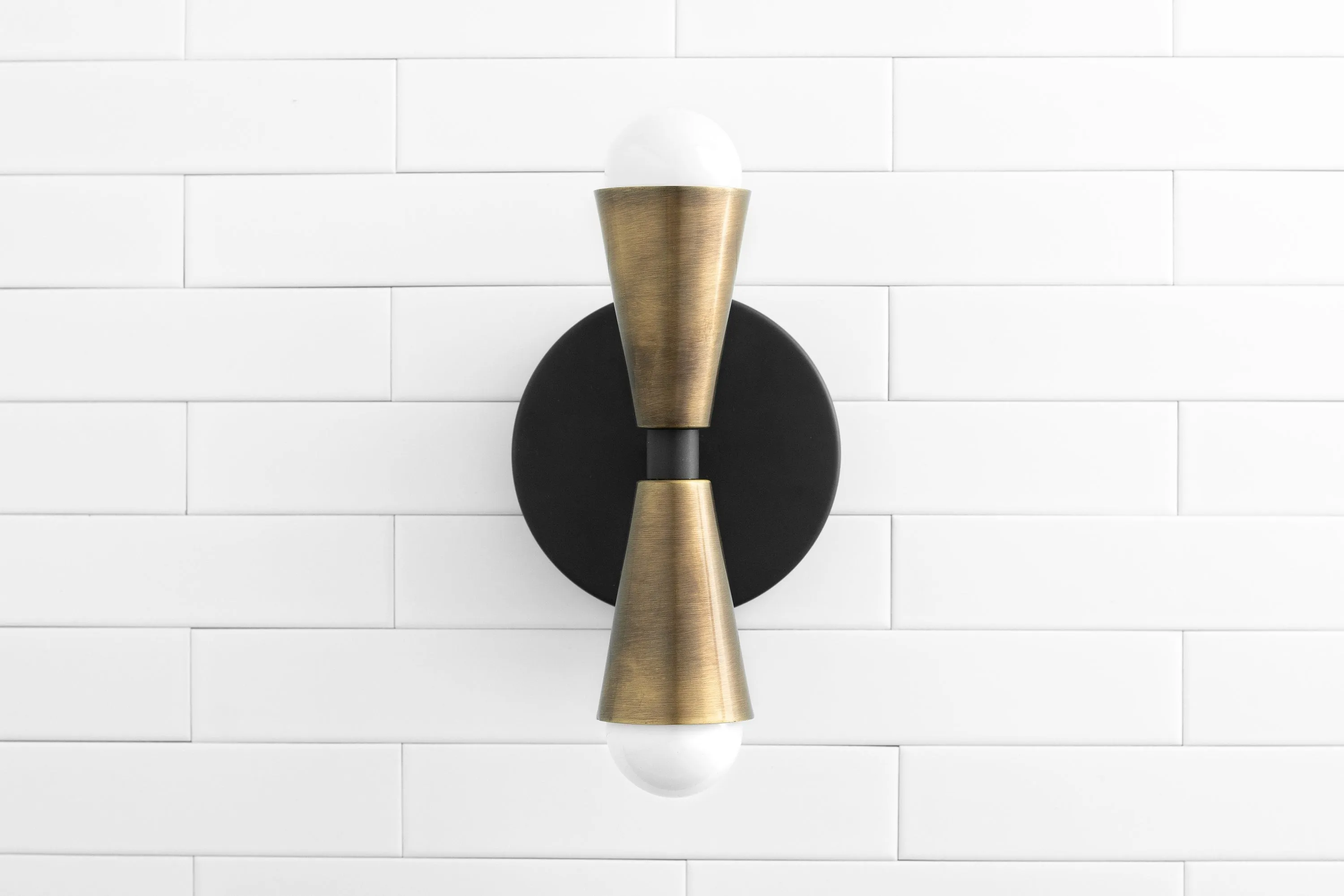 Pyralis  Cone Shade  Double Wall Light - Contemporary Living Room Glow T334