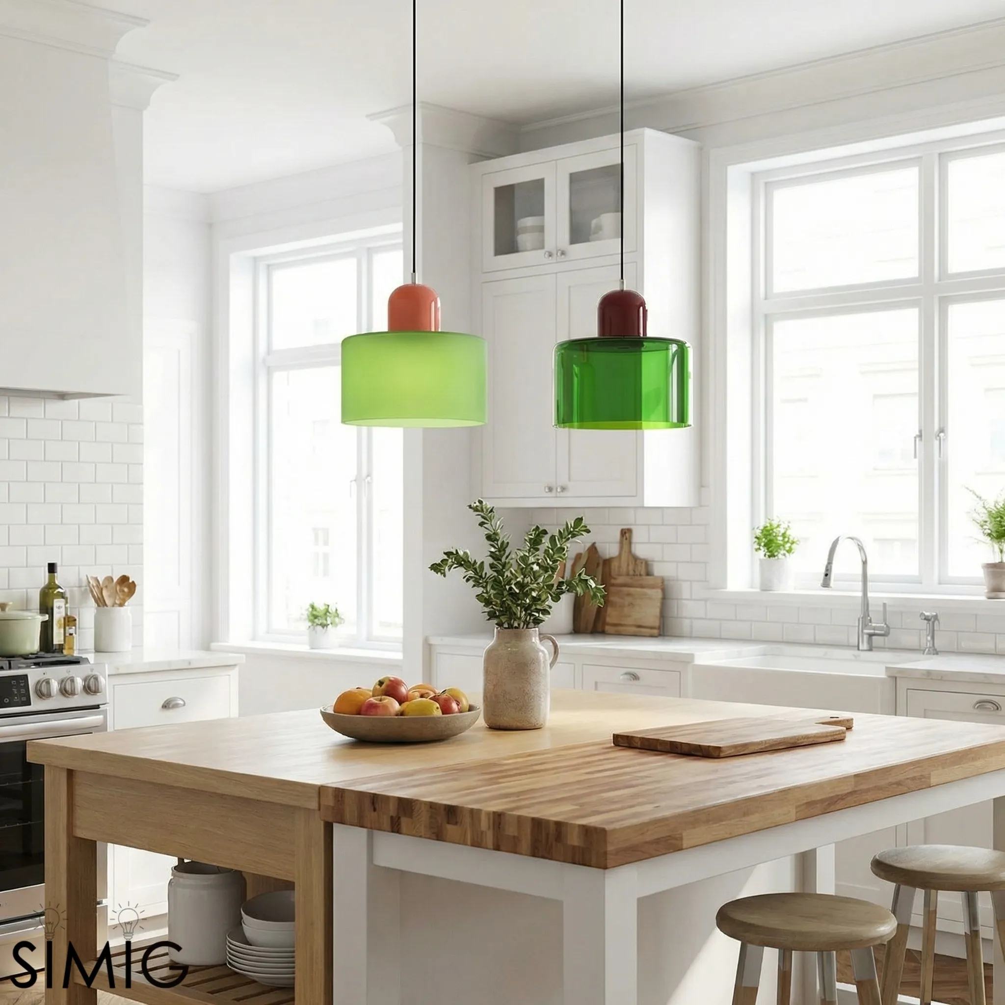 Nordic Morandi Cylinder Glass Pendant Light S66
