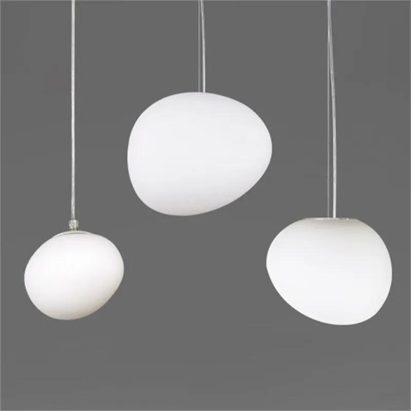 Pebble Orb Deco Milk Glass Pendant Light S161