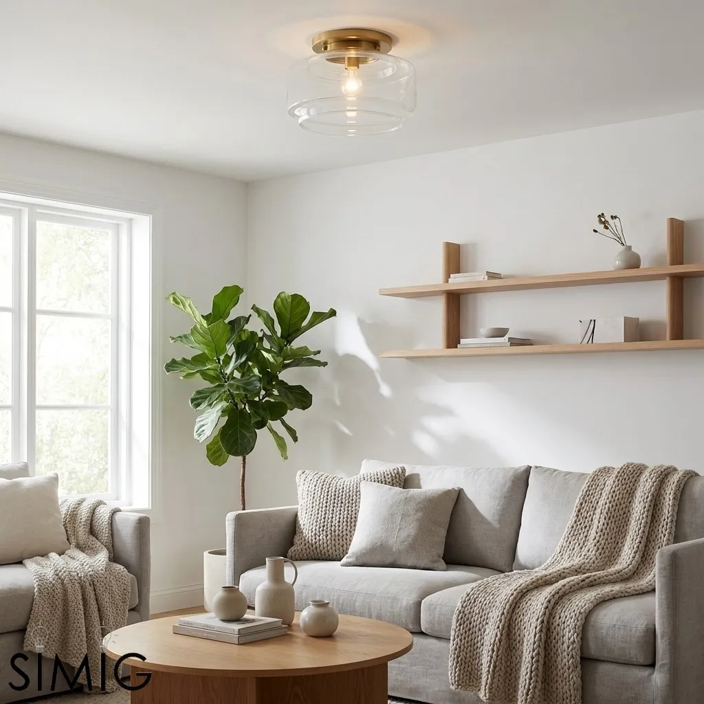 Ulavione Clean Rounded Profile Ceiling Lamp - Timeless Flush Mount for Kitchen T1080