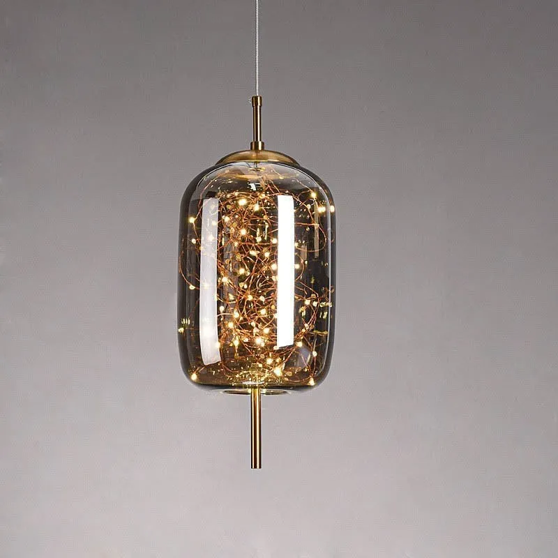 Scandinavian Cylinder Oval Glass Pendant Light M63