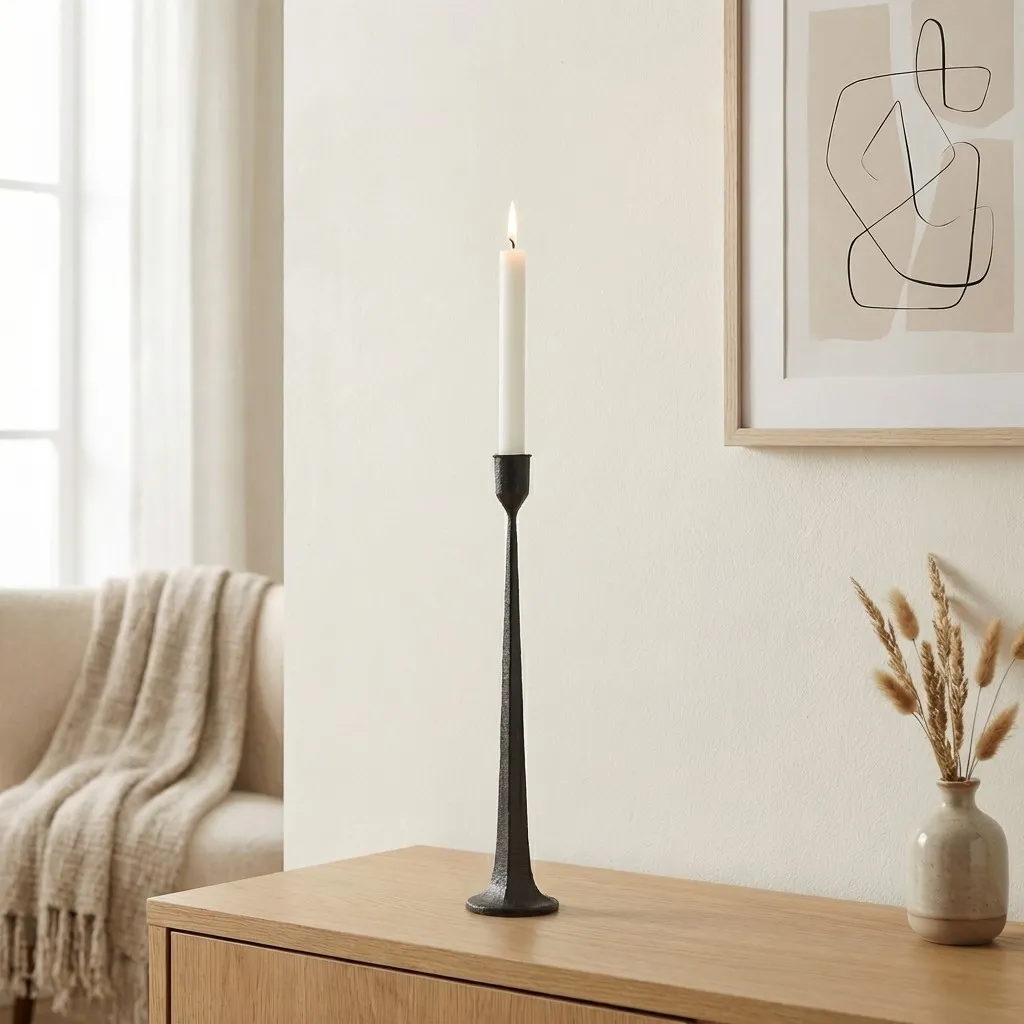 Tegna Tall Minimalist Taper Candle Holders - Modern Dining Table Decor T1190