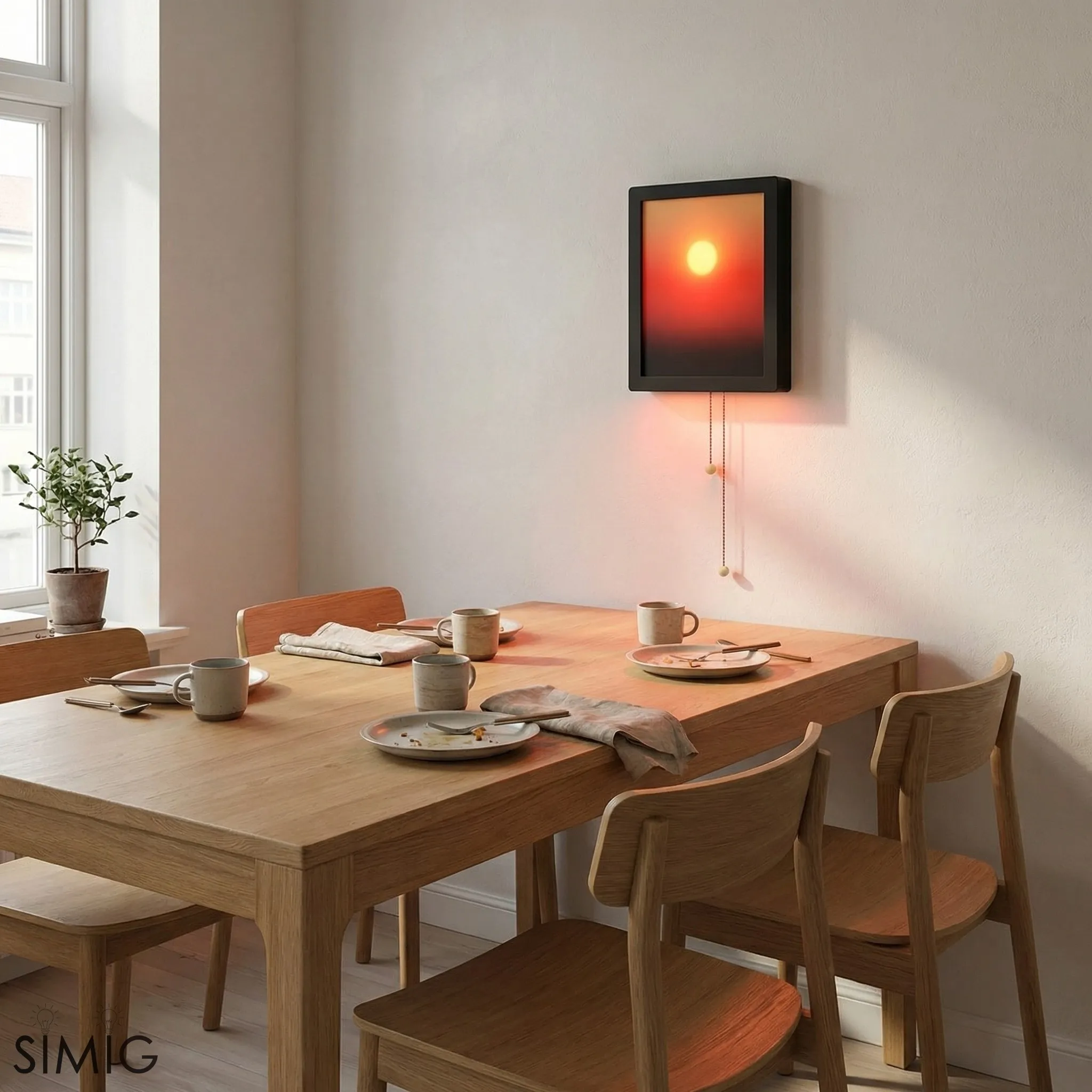 Afterglow Sunset Pull Cord Wall Lamp - Ambient Light for Bedroom Decor S253