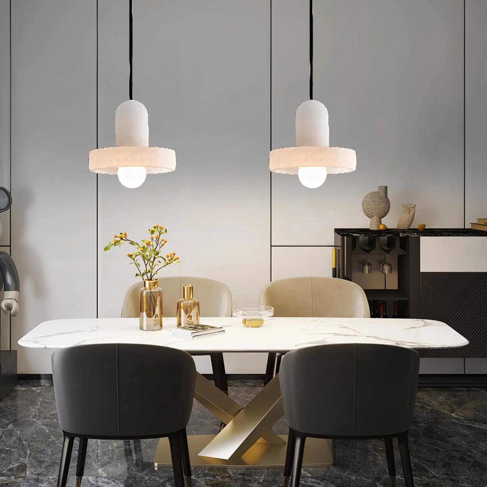 Elegant Creative White Alabaster Pendant Light G10