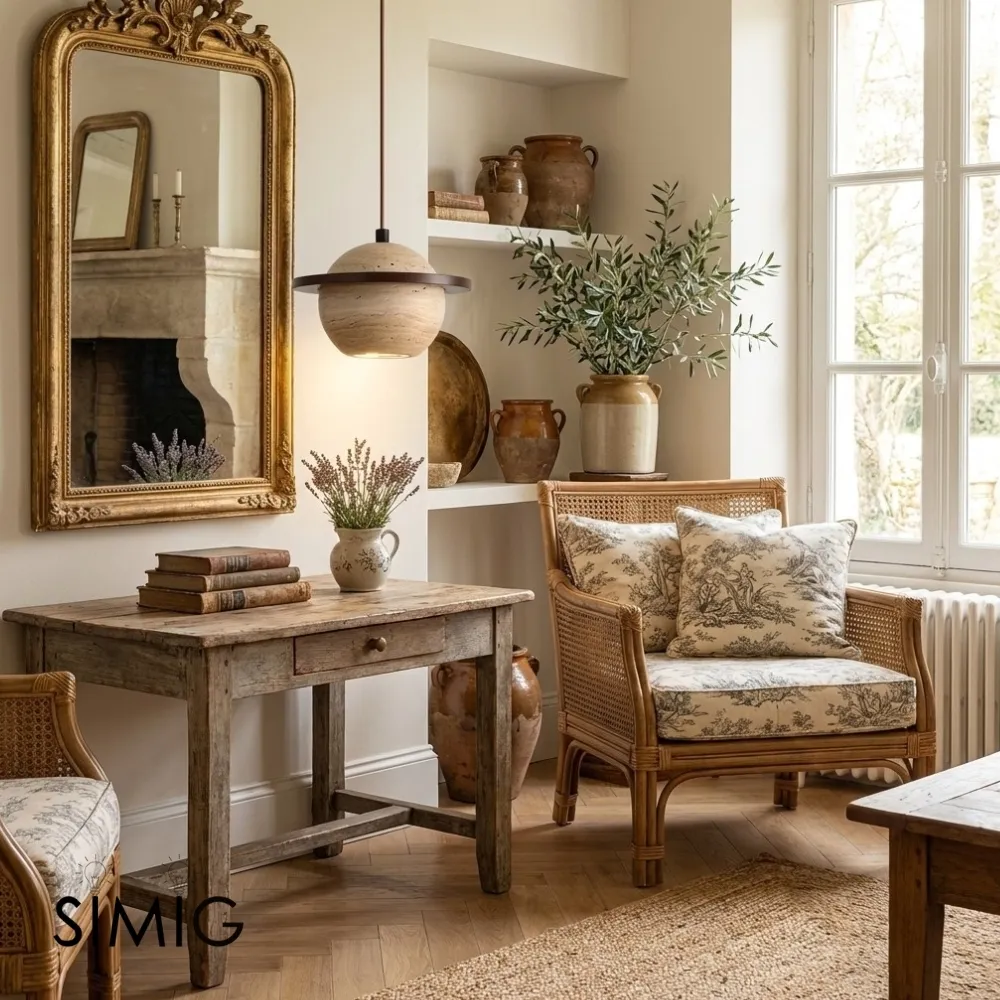 Travertine Sphere Pendant Light with Ring Detail - Kitchen Island Lighting M115