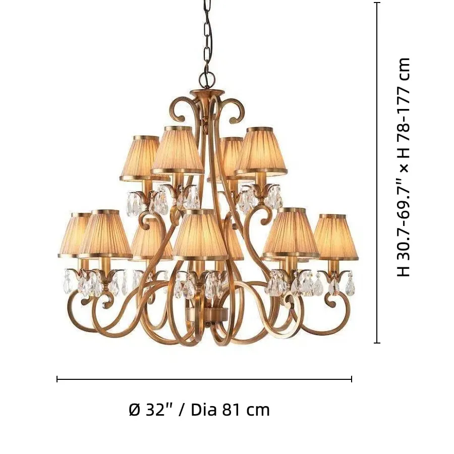 Talonis Multi-light Fabric Chandelier - Elegant Metal Curved Arms for Dining and Living T932