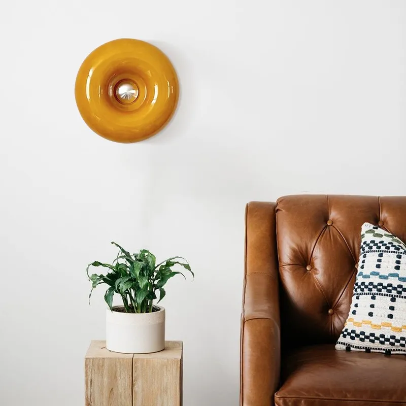 Glass Donut Table Wall Lamp - Bauhaus Style Accent Light Fixture S77