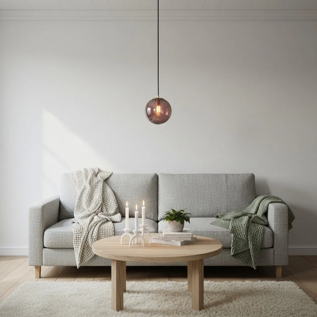 Lunorie Iron Metal Glass Globe Pendant Light - Sculpted Adjustable Pendant for Dining Spaces T570