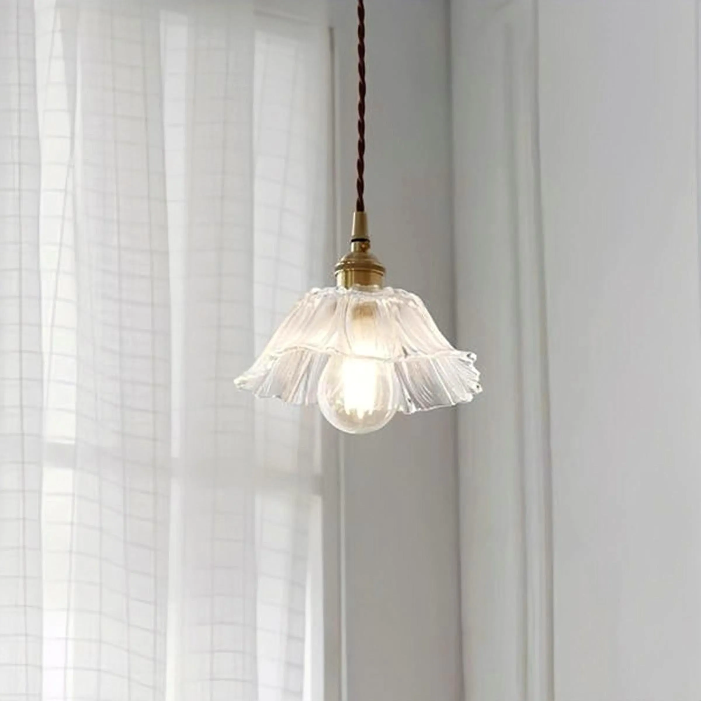 Tiffany Lotus Glass Pendant Light for Living Room S08