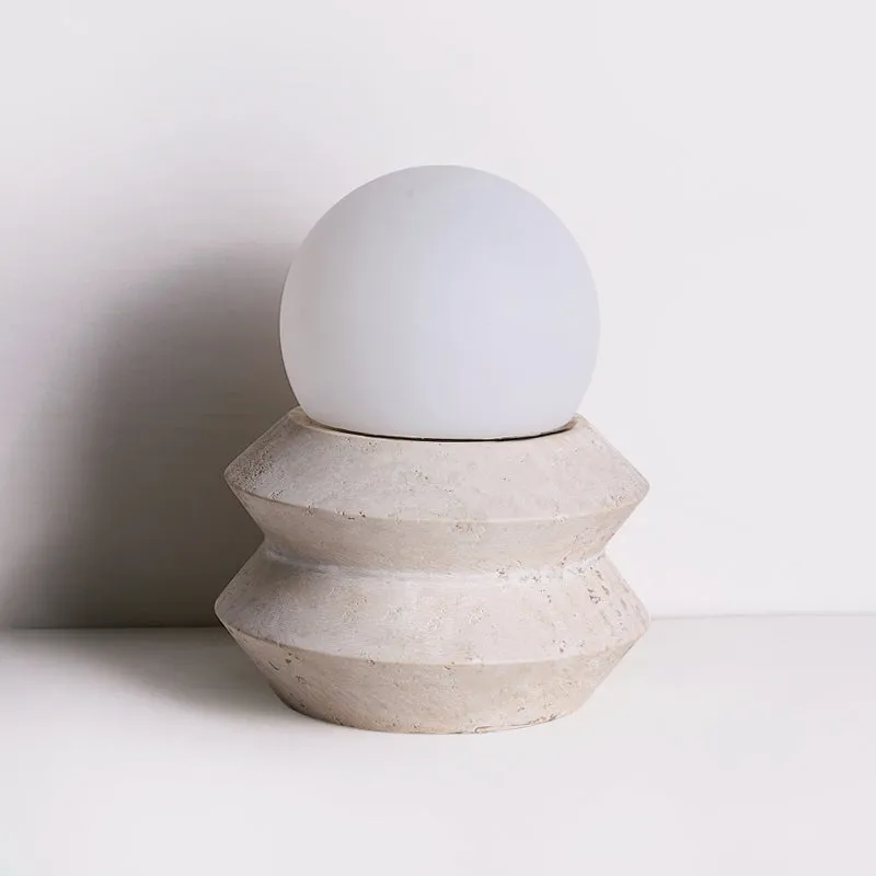 Fin Travertine Table Lamp (Built-in Battery) T1884