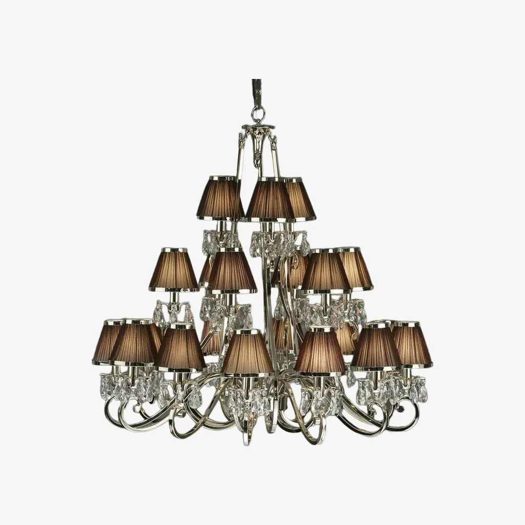 Talonis Multi-light Fabric Chandelier - Elegant Metal Curved Arms for Dining and Living T932